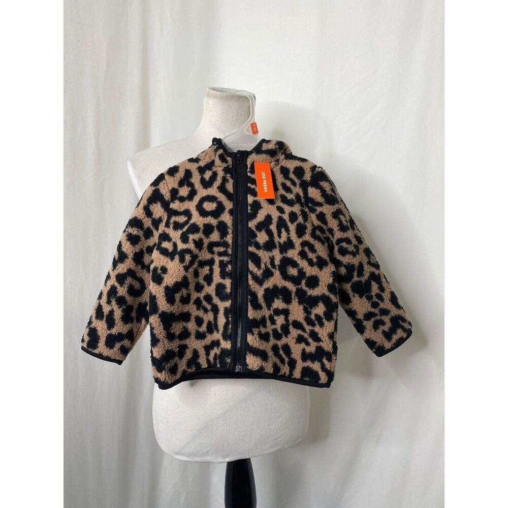Joe Fresh Girl's Jacket Brown and Tan Teddy Fleece Zip Infant Size 18-24 Month’s - Picture 2 of 4